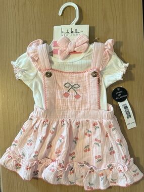 Nicole Miller Pink Cherry Pinafore Set